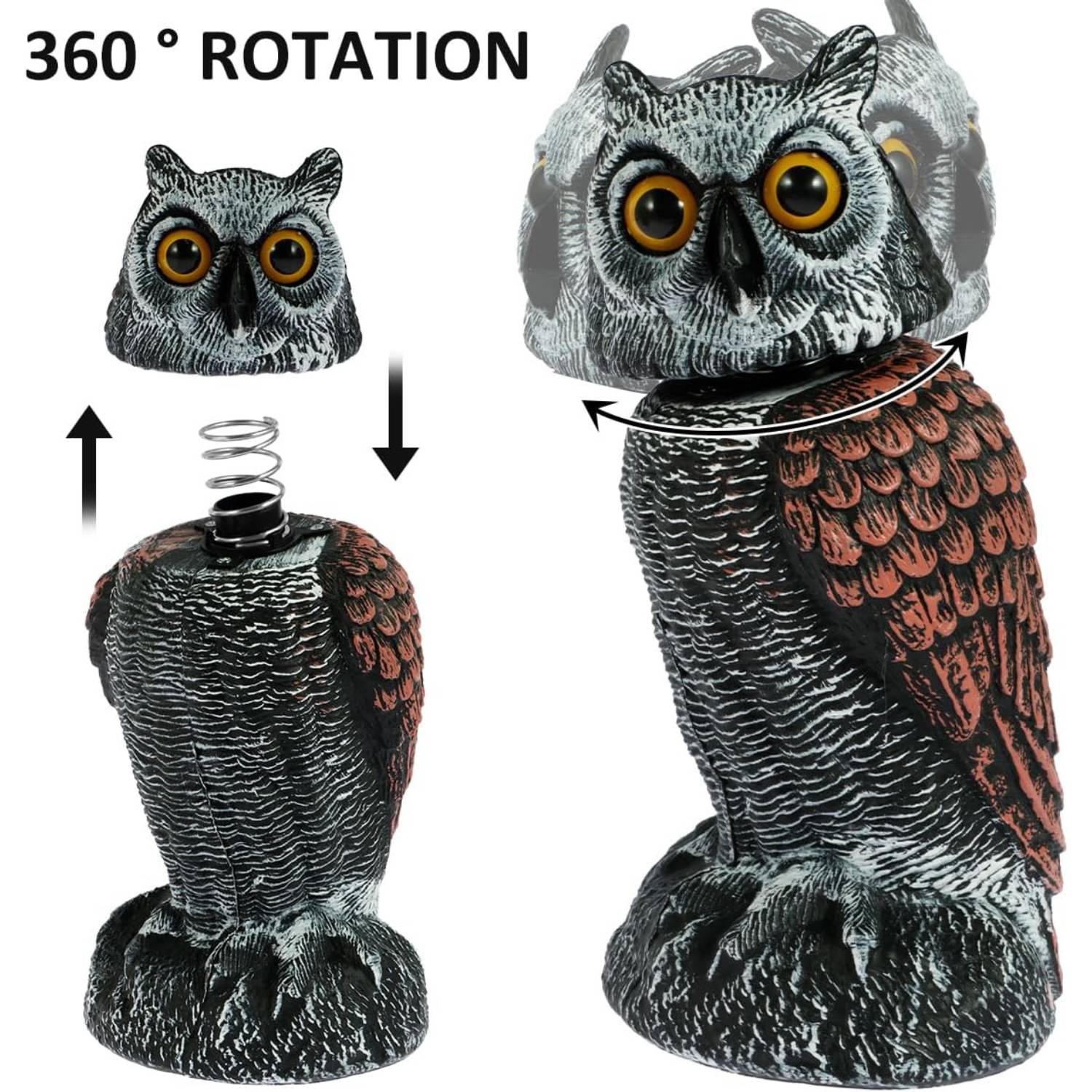 Fake Owl Decoy | Bird Scarecrow | Plastic Owl Statues