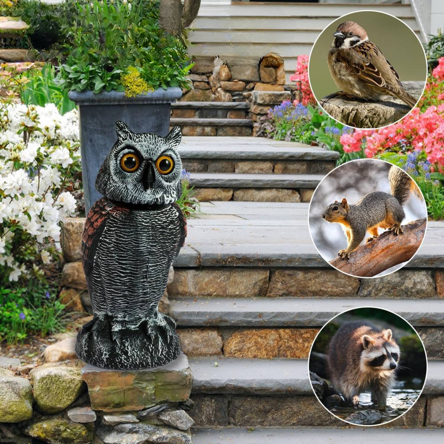 Fake Owl Decoy | Bird Scarecrow | Plastic Owl Statues