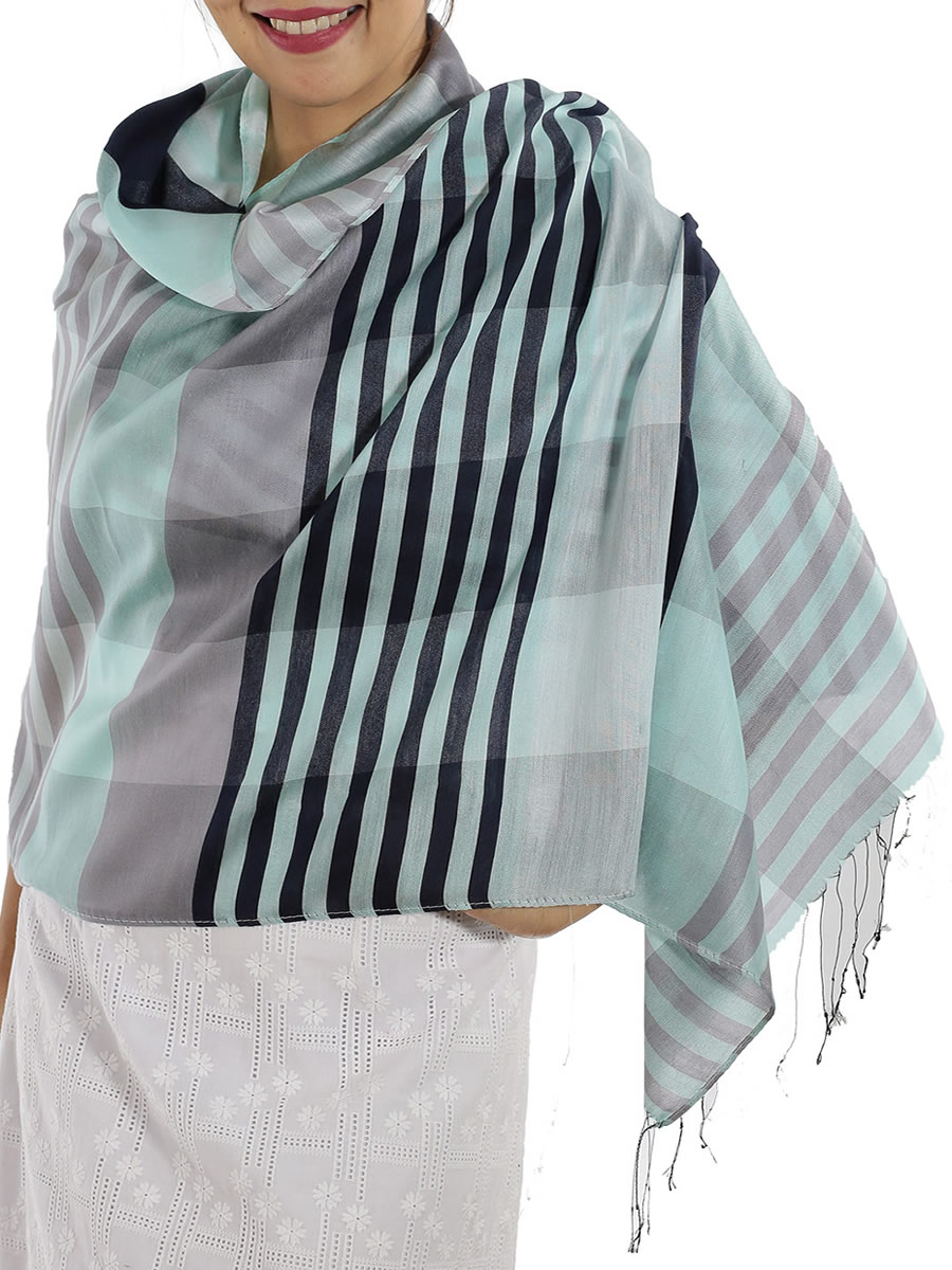 Blue Plaid Scarves