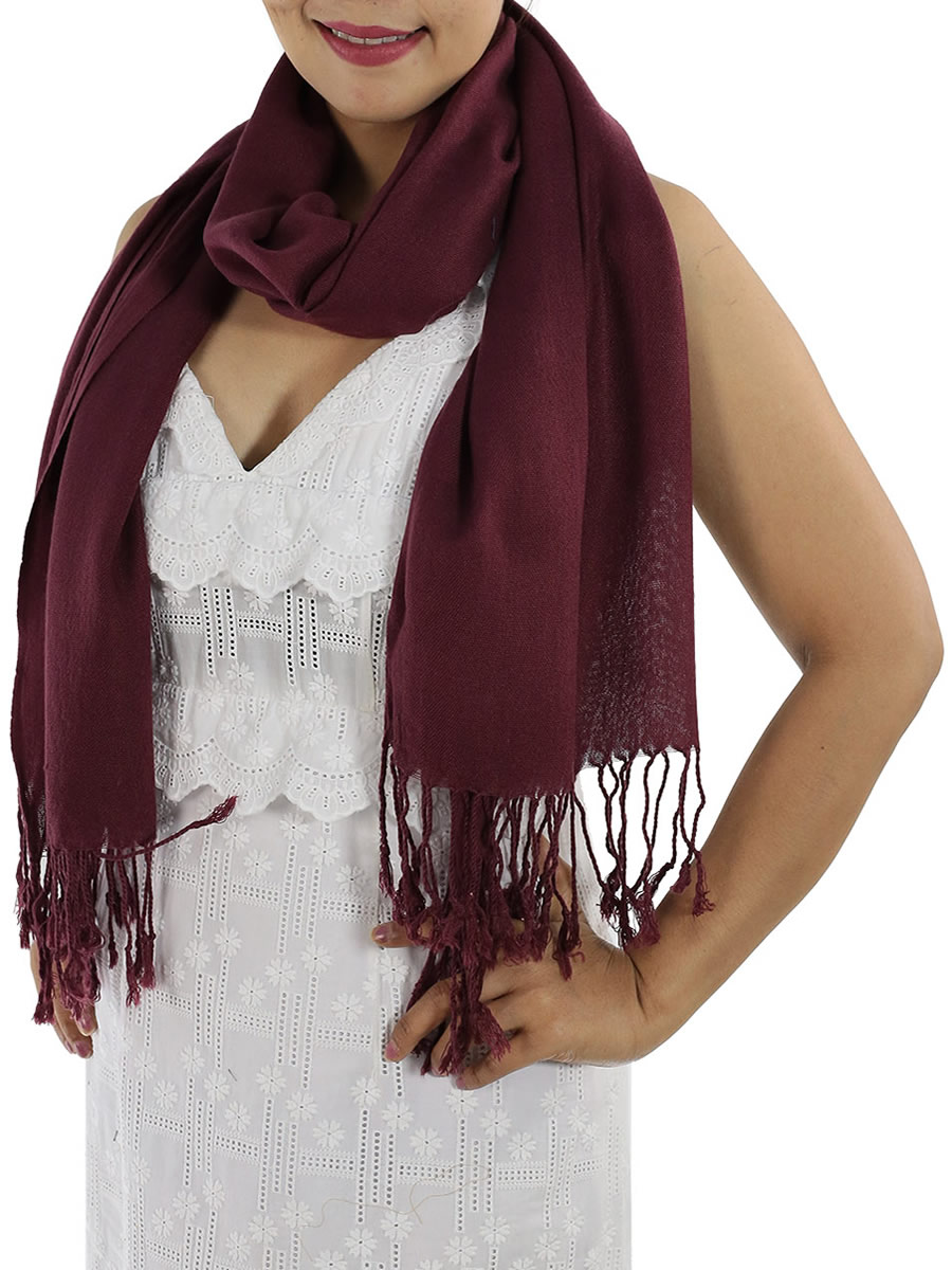 Cashmere Scarf, Burgundy